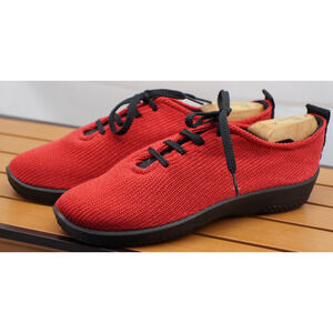 New Arcopedico Womens Shoes LS Size 10M EUR 41 Red Knit Vegan Oxford